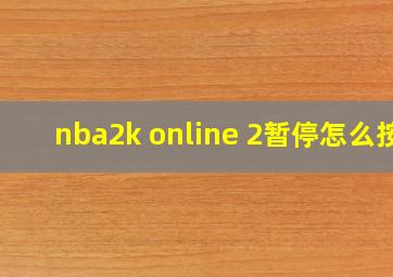 nba2k online 2暂停怎么按